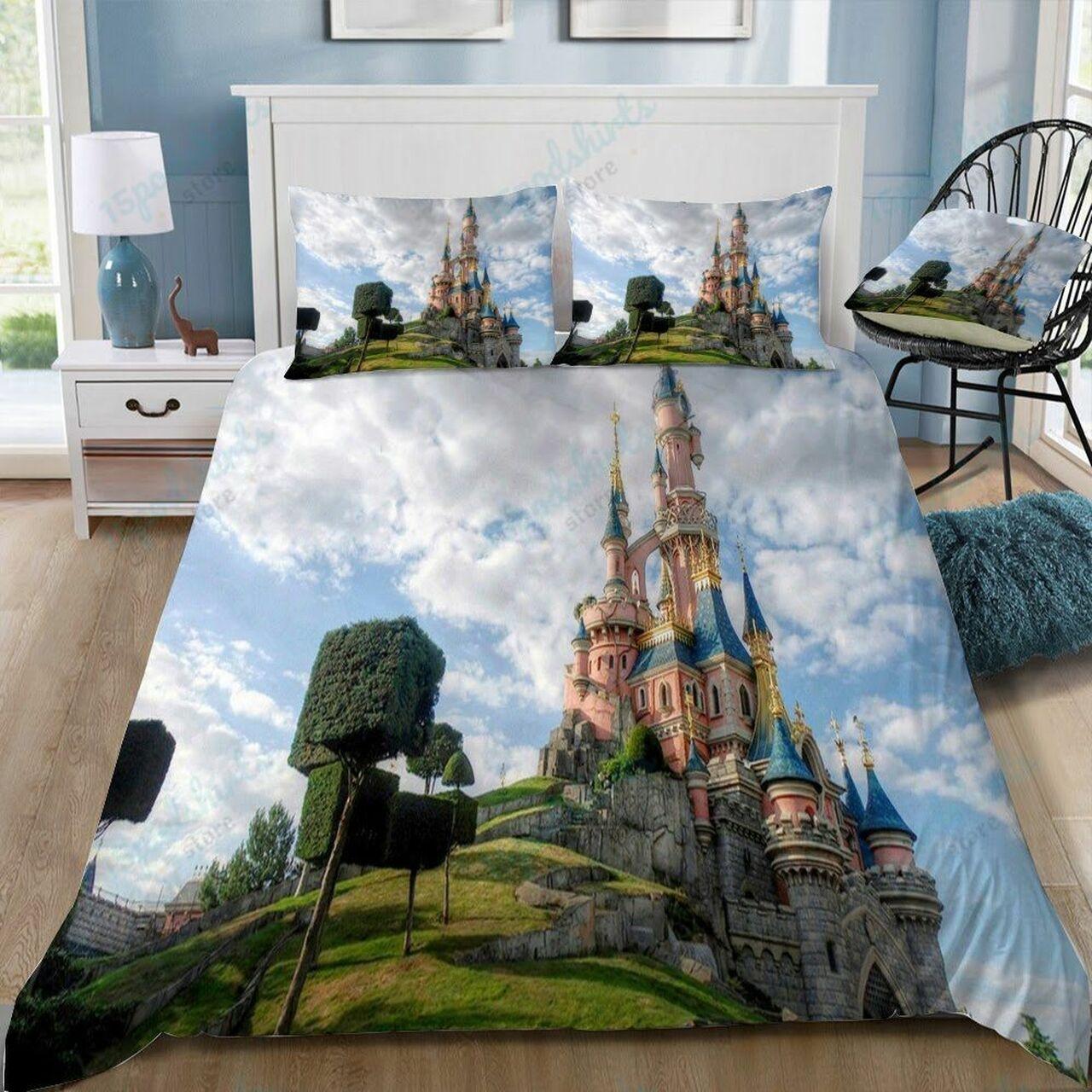 Disney Castle 201 Beautiful Decor For Disney Fan Bedding Set Duvet Cover Meaningful Gift For Love