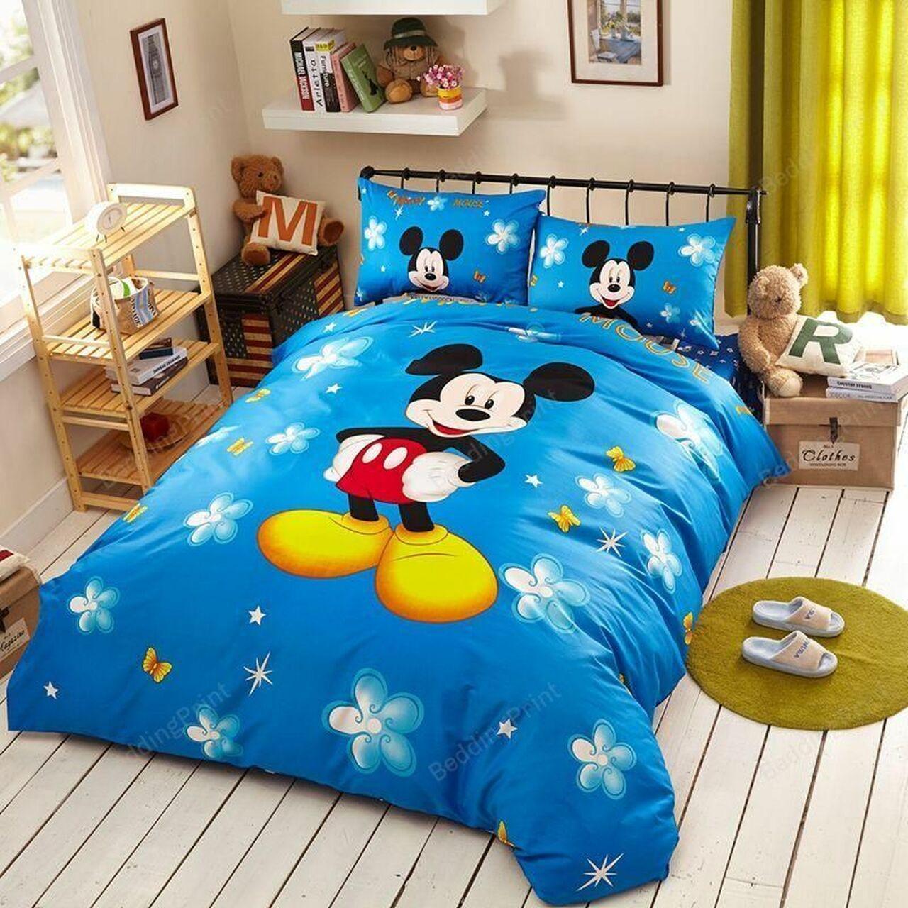 Classic Mickey Mouse Set Bedroom Amazing Disney Room Decor Bedding Set Duvet Cover With Pillowcase Meaningful Gift For Holiday Season