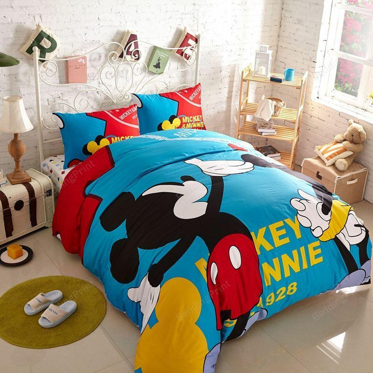 Buy Mickey And Minnie Mouse Amazing Disney Room Decor Bedding Set Duvet Cover With Pillowcase Meaningful Gift For Holiday Season