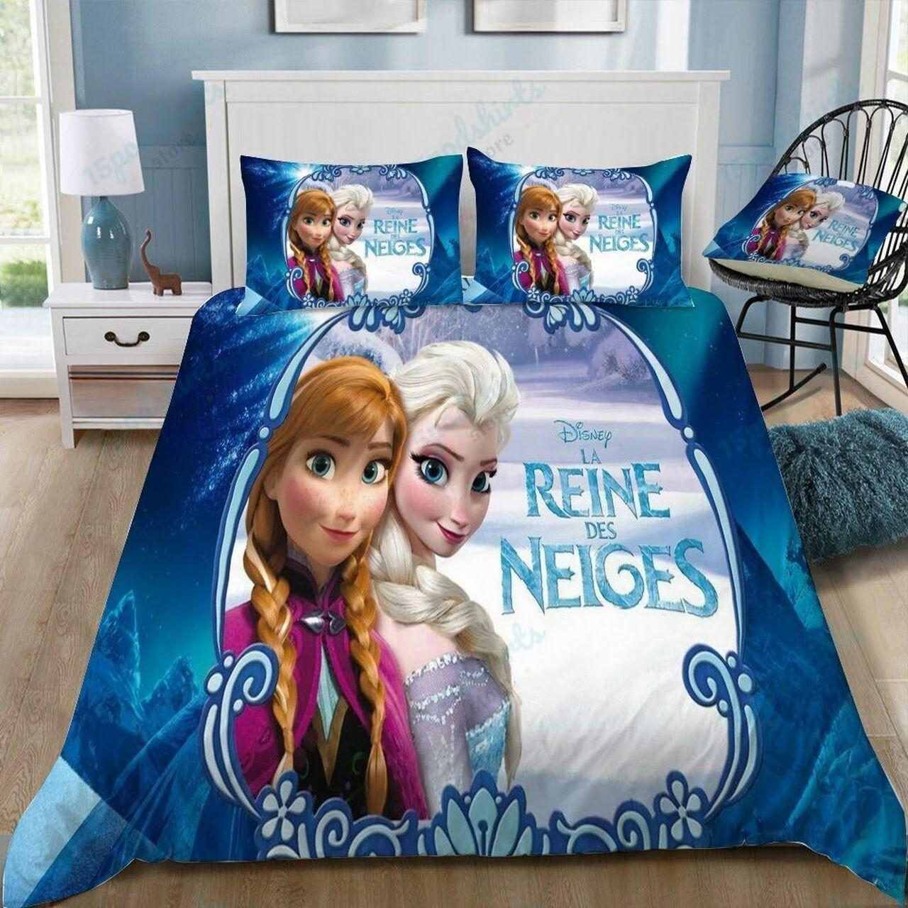 Disney Frozen Elsa And Anna 21 Beautiful Decor For Disney Fan Bedding Set Duvet Cover Meaningful Gift For Love