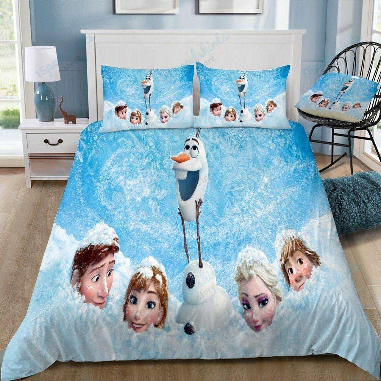 Disney Frozen Main Characters 9 Beautiful Decor For Disney Fan Bedding Set Duvet Cover Meaningful Gift For Love