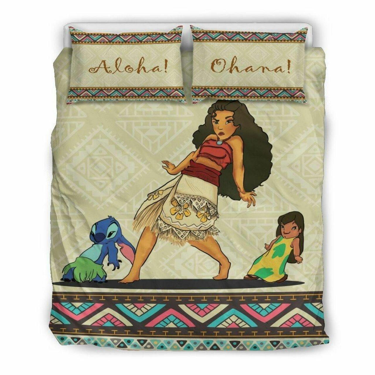 Moana Lilo Andtitch Disney 5 Beautiful Decor For Disney Fan Bedding Set Duvet Cover Meaningful Gift For Love