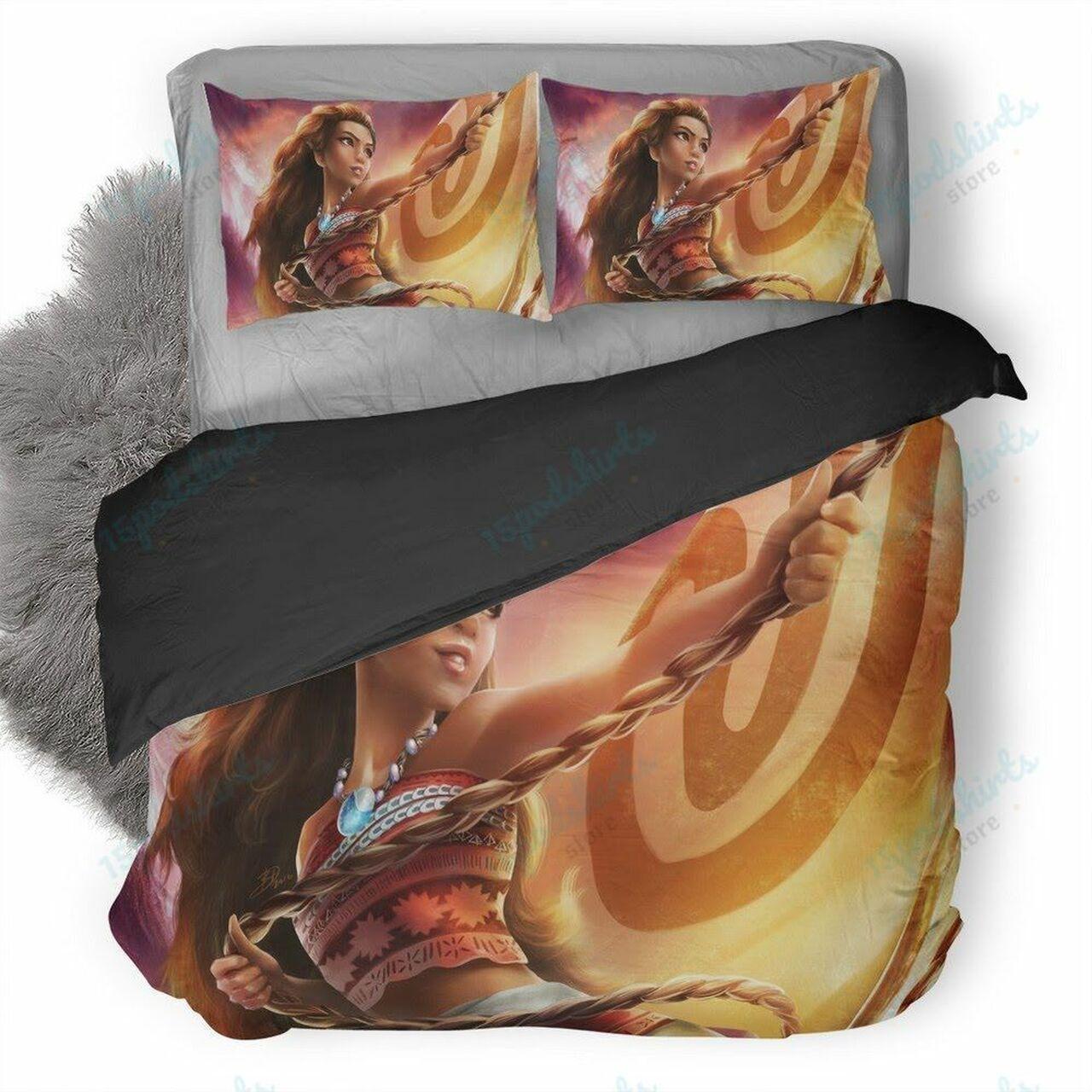 Moana Artwork Disney Lovers Duvet Cover Bedding Set With Pillowcase Gift For Cartoon Lover