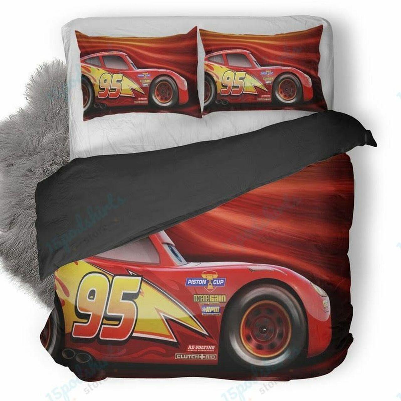 Disney Cars Lightning Mcqueen 1 Beautiful Decor For Disney Fan Bedding Set Duvet Cover Meaningful Gift For Love
