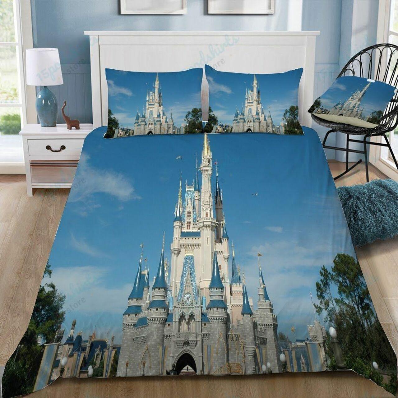 Disney Castle 133 Beautiful Decor For Disney Fan Bedding Set Duvet Cover Meaningful Gift For Love
