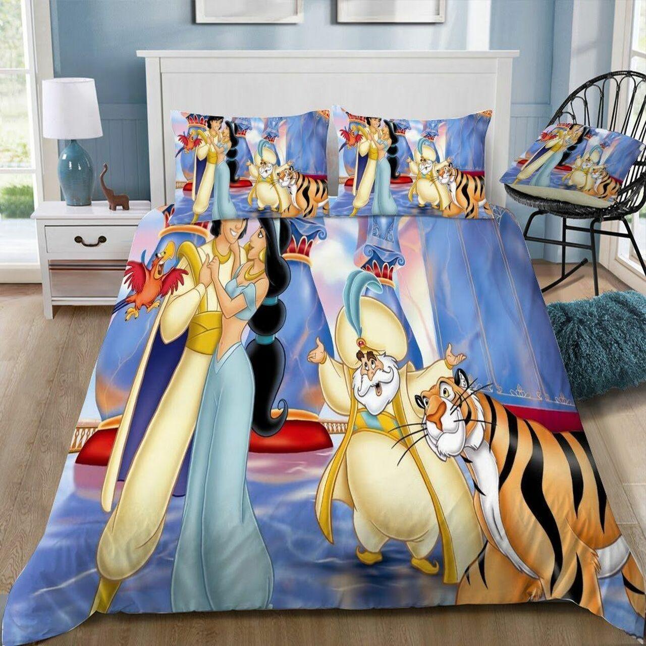 Disney Aladdin 7 Beautiful Decor For Disney Fan Bedding Set Duvet Cover Meaningful Gift For Love