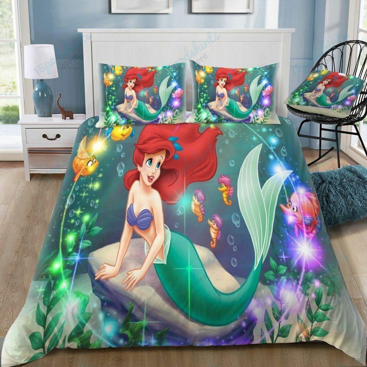 Disney Ariel 14 Beautiful Decor For Disney Fan Bedding Set Duvet Cover Meaningful Gift For Love