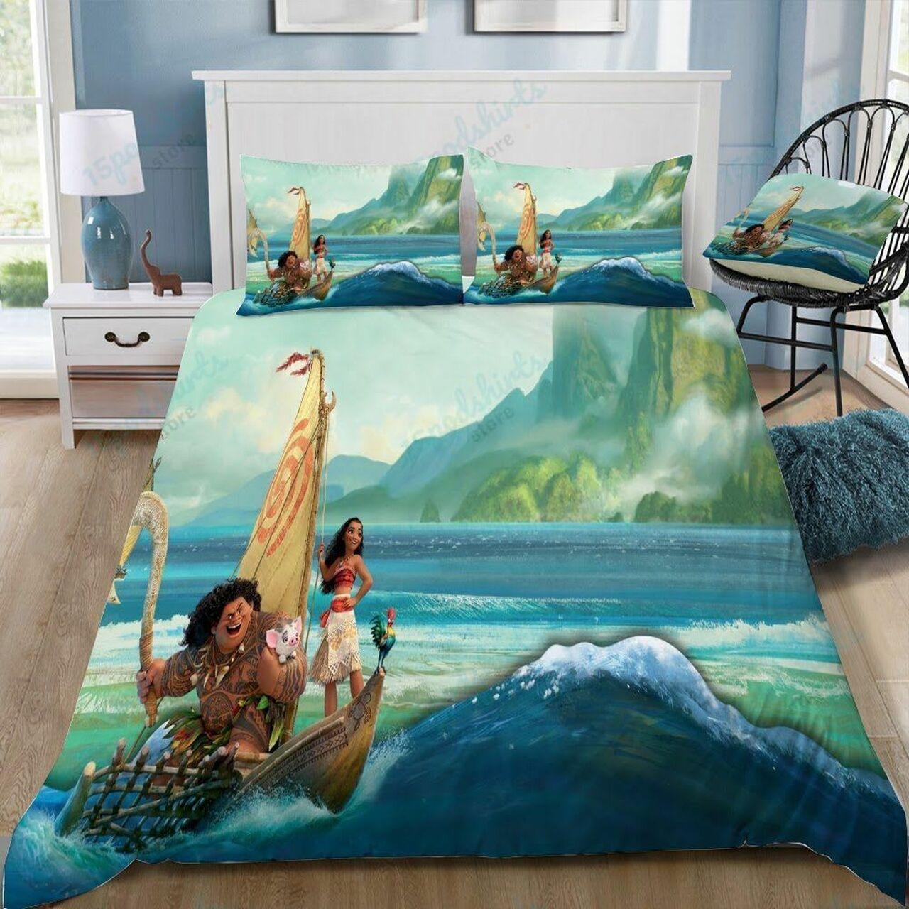 Disney Moana 5 Beautiful Decor For Disney Fan Bedding Set Duvet Cover Meaningful Gift For Love