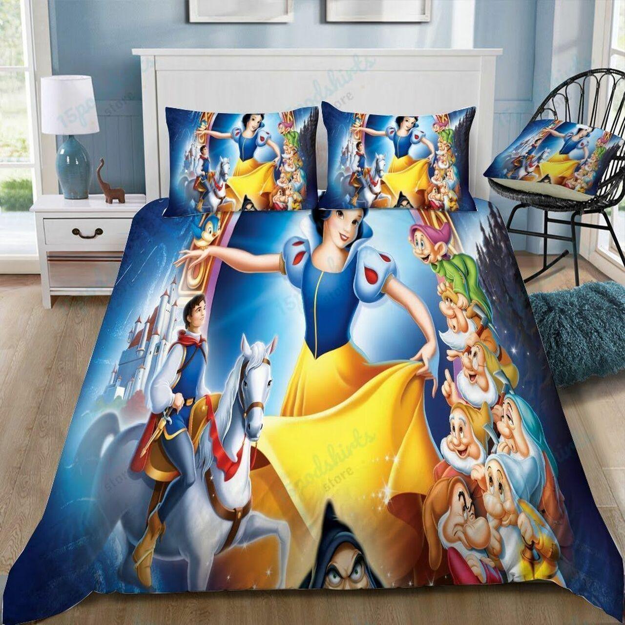 Disneynow White 7 Beautiful Decor For Disney Fan Bedding Set Duvet Cover Meaningful Gift For Love
