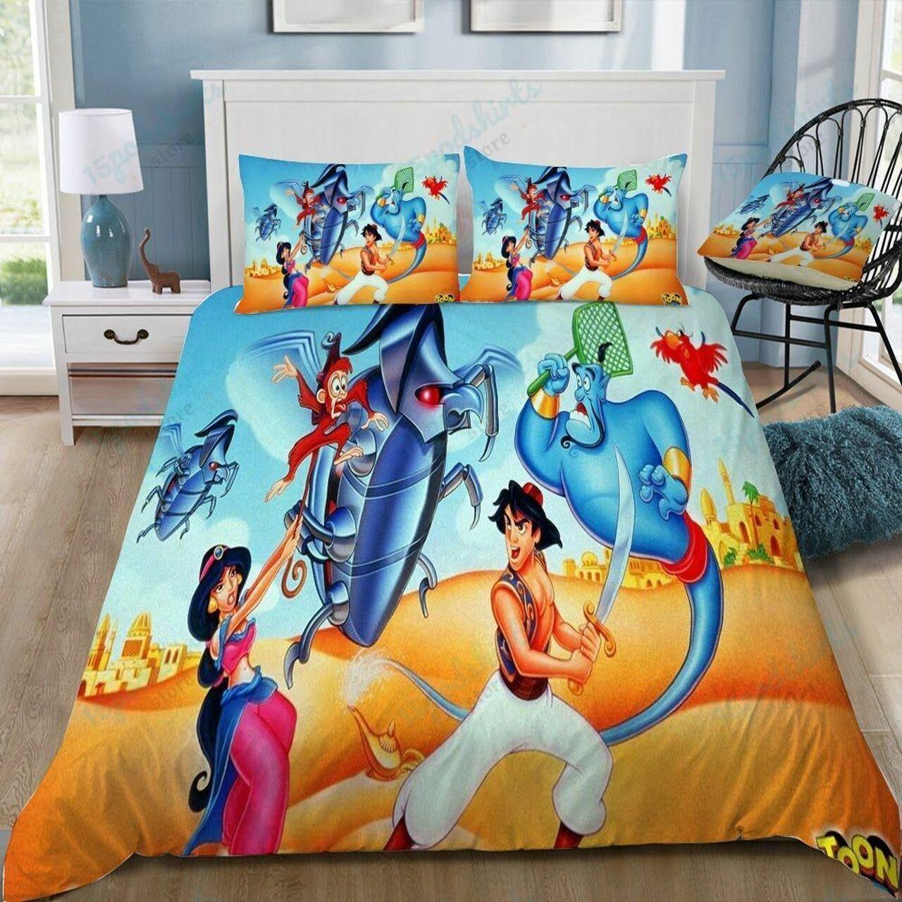 Disney Aladdin And Jasmine 31 Beautiful Decor For Disney Fan Bedding Set Duvet Cover Meaningful Gift For Love