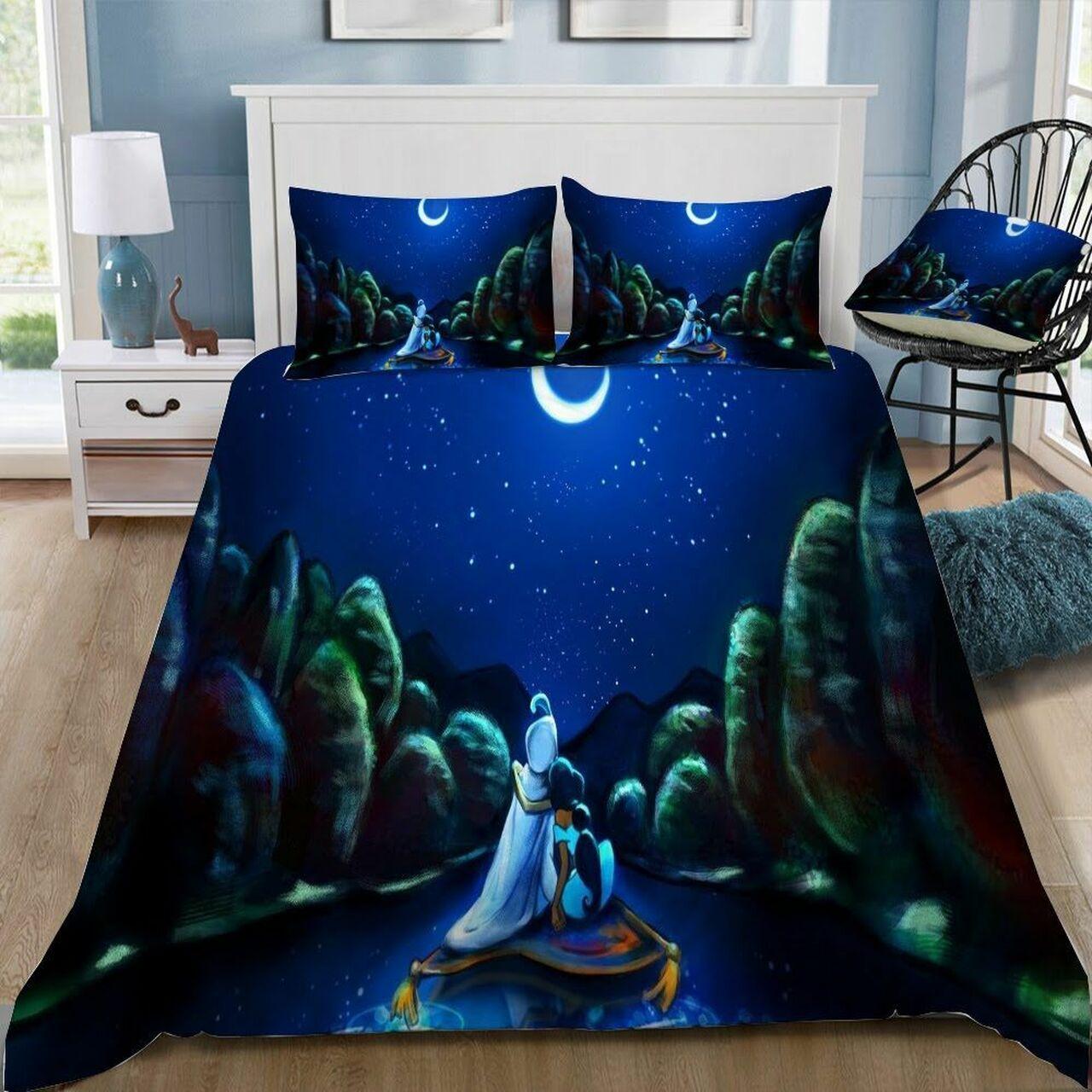 Disney Aladdin And Jasmine 9 Beautiful Decor For Disney Fan Bedding Set Duvet Cover Meaningful Gift For Love