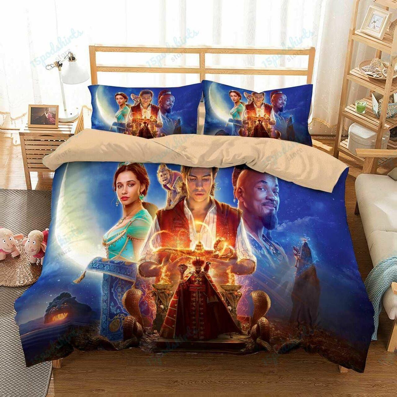 3D Customize Aladdin 2019et Bedroomet Bedlinen Amazing Disney Room Decor Bedding Set Duvet Cover Meaningful Gift For Kids Friend Family Member Holiday Gift