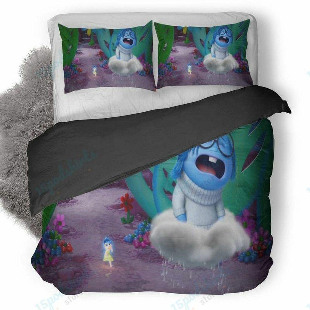 Disney Inside Outadness Crying Beautiful Decor For Disney Fan Bedding Set Duvet Cover Meaningful Gift For Love
