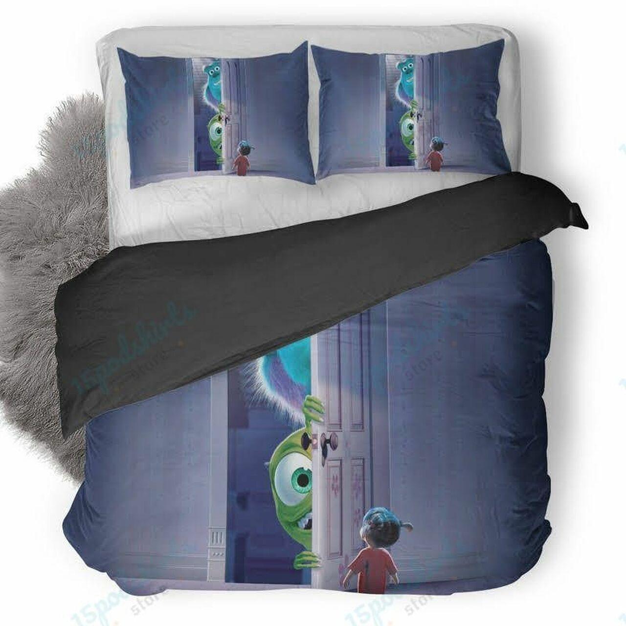 Disney Monsters University Behind The Door And A Babygirl Beautiful Decor For Disney Fan Bedding Set Duvet Cover Meaningful Gift For Love