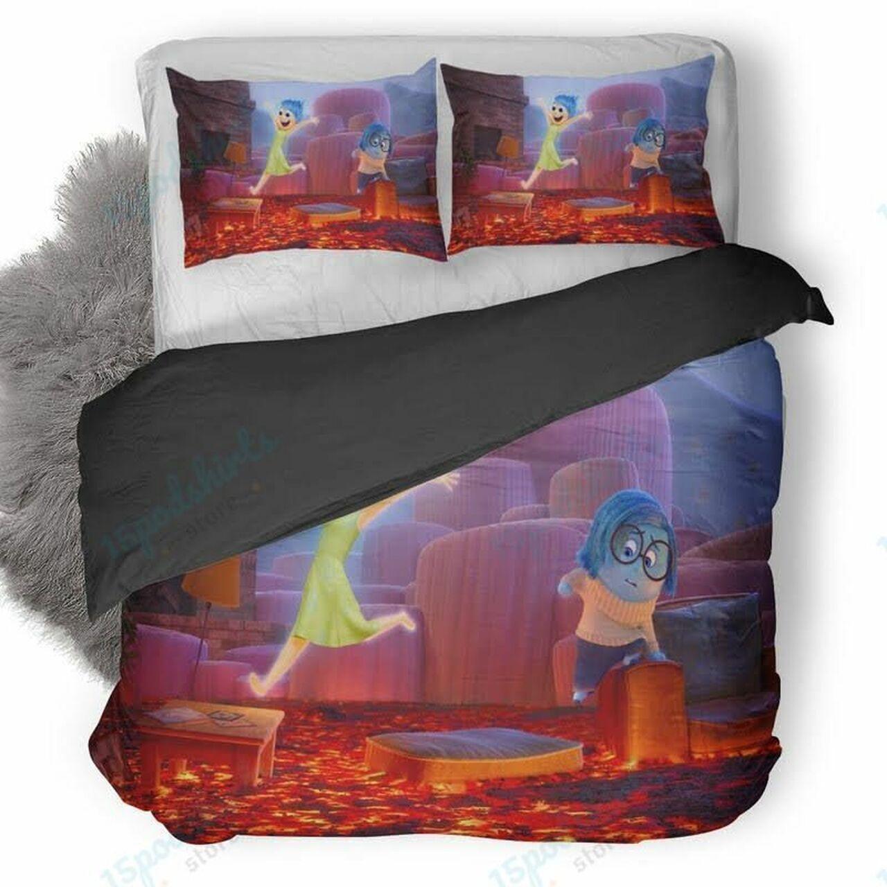 Disney Inside Outadness Playing Beautiful Decor For Disney Fan Bedding Set Duvet Cover Meaningful Gift For Love