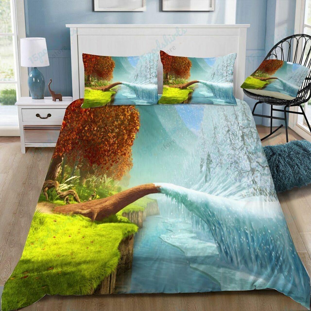 Disneyummer And Winter Beautiful Decor For Disney Fan Bedding Set Duvet Cover Meaningful Gift For Love