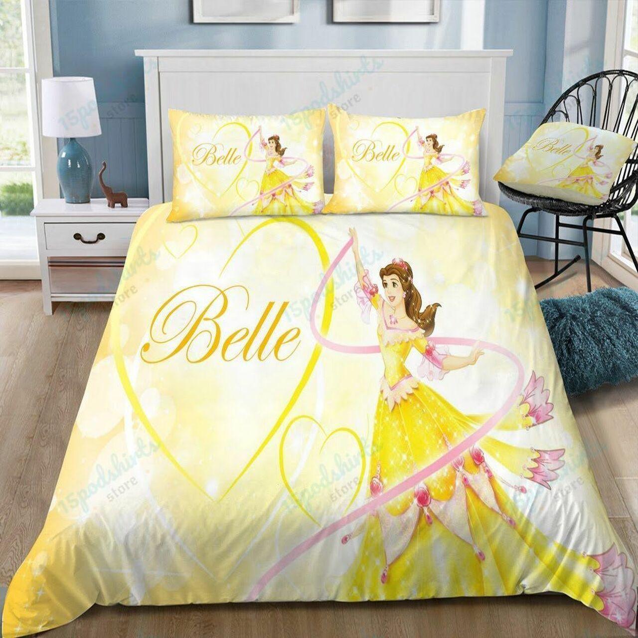 Disney Beauty And The Beast 3 Beautiful Decor For Disney Fan Bedding Set Duvet Cover Meaningful Gift For Love