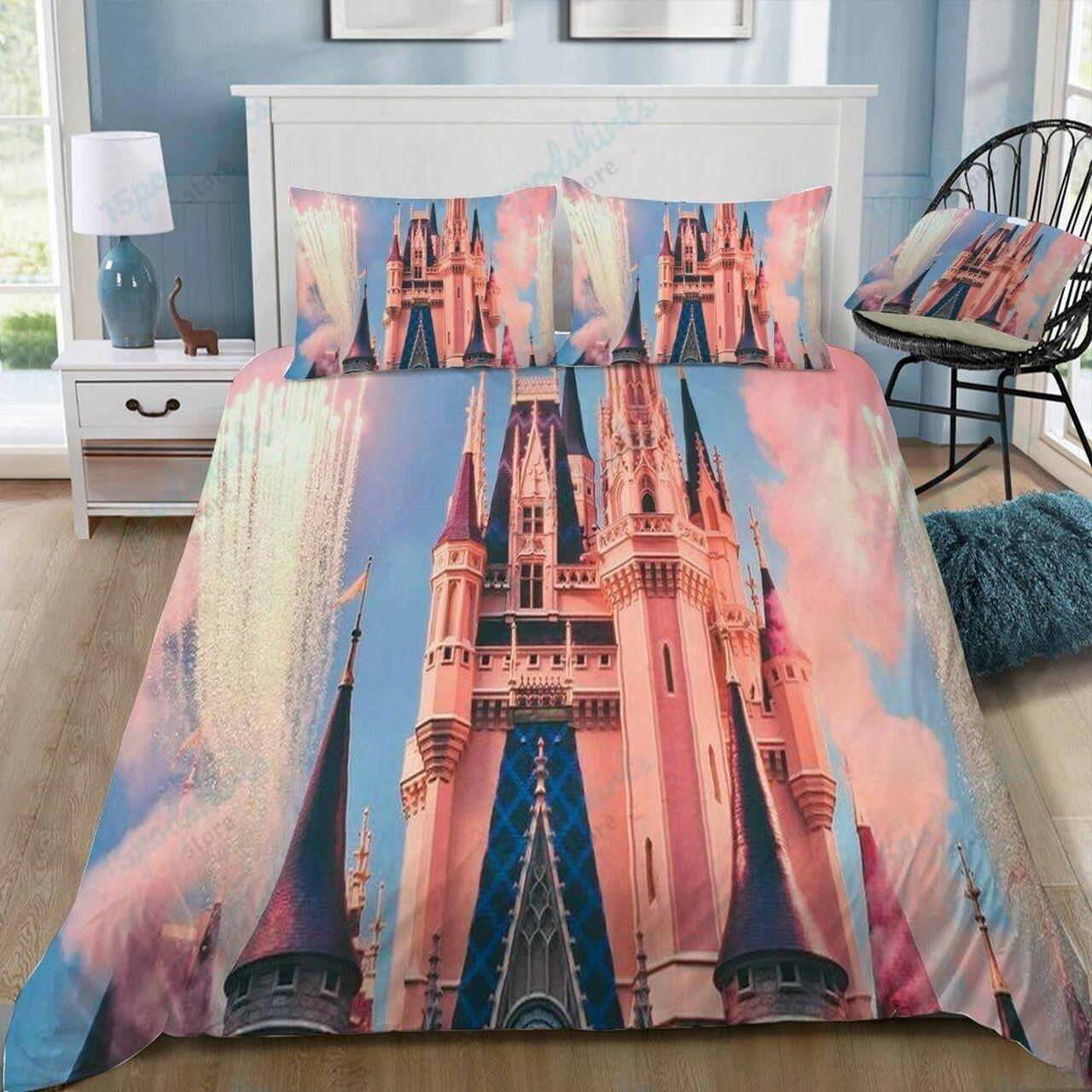 Disney Castle 152 Beautiful Decor For Disney Fan Bedding Set Duvet Cover Meaningful Gift For Love