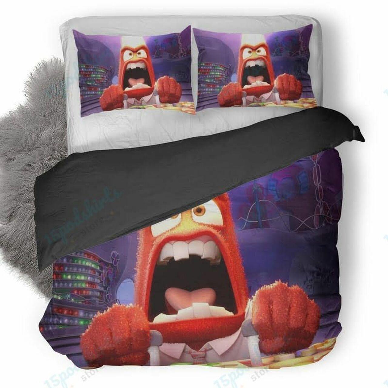 Disney Inside Out Anger Beautiful Decor For Disney Fan Bedding Set Duvet Cover Meaningful Gift For Love