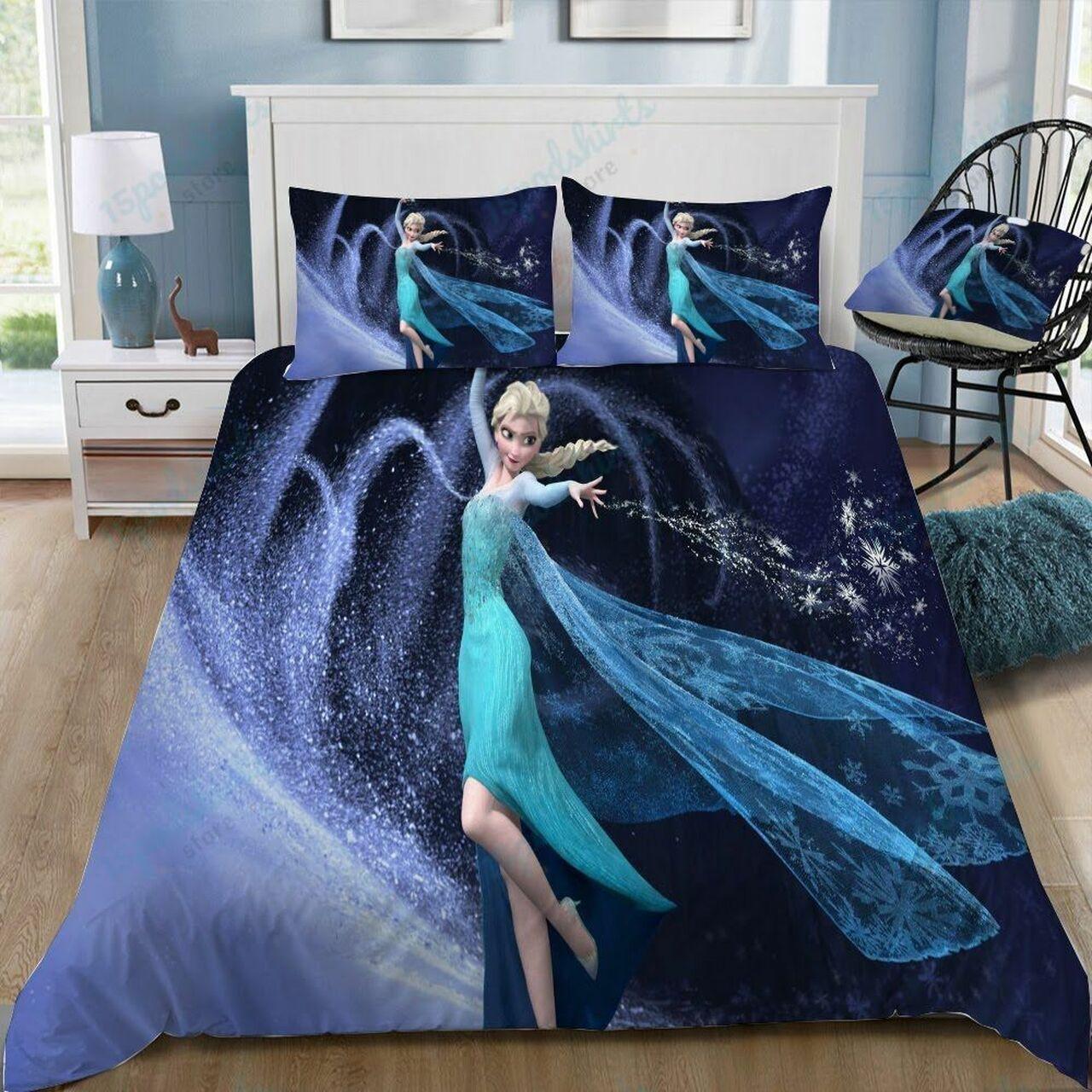 Disney Frozen Elsa The Ice Queen 63 Beautiful Decor For Disney Fan Bedding Set Duvet Cover Meaningful Gift For Love