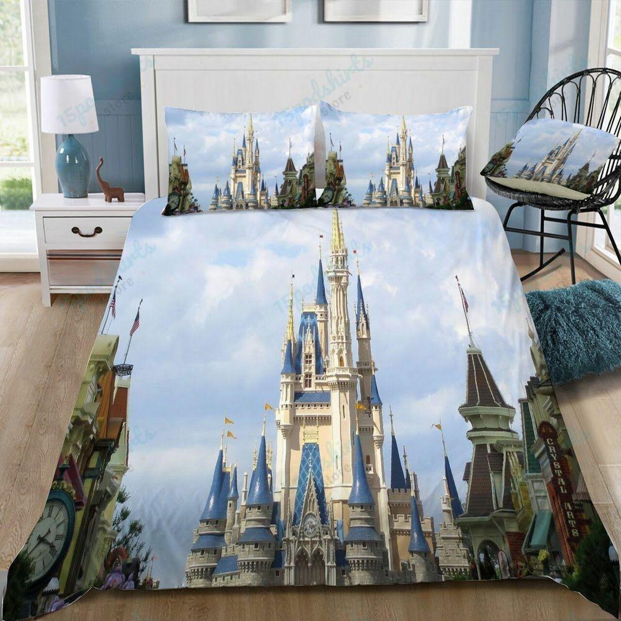 Disney Castle 149 Beautiful Decor For Disney Fan Bedding Set Duvet Cover Meaningful Gift For Love