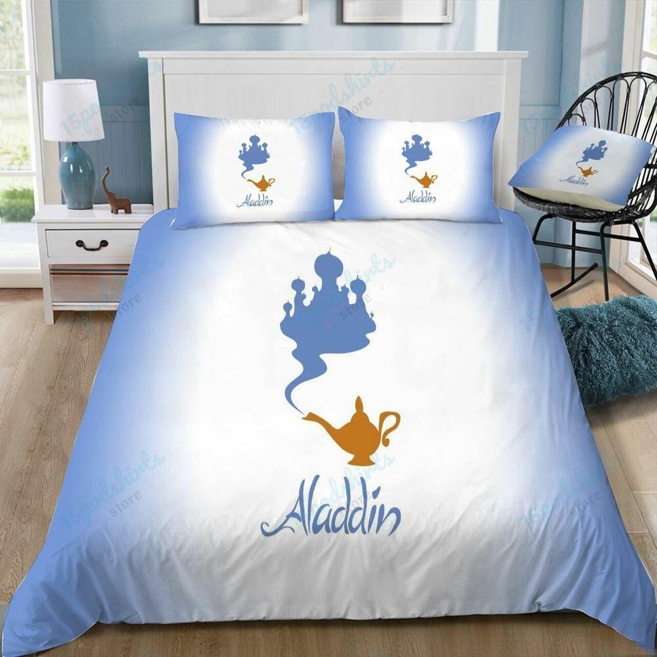 Disney Aladdin The Magic Lamp 2 Beautiful Decor For Disney Fan Bedding Set Duvet Cover Meaningful Gift For Love