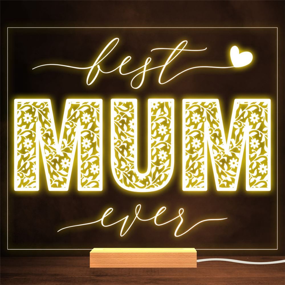 Bust Mum Ever Lettering Mother Day Gift Warm Lamp Night Light, Mother Day Lamp, Mother Day Led Lights