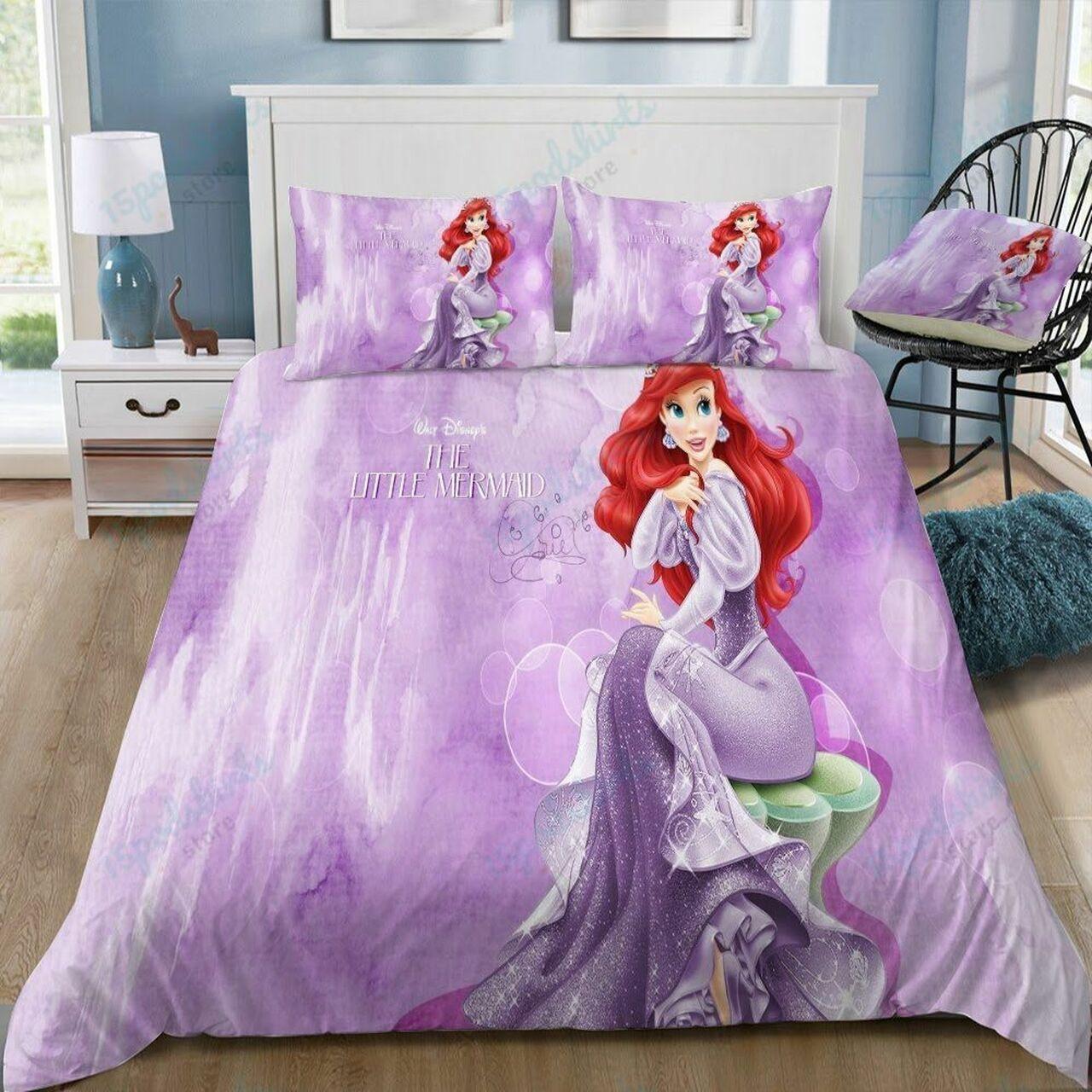 Disney Ariel 4 Beautiful Decor For Disney Fan Bedding Set Duvet Cover Meaningful Gift For Love
