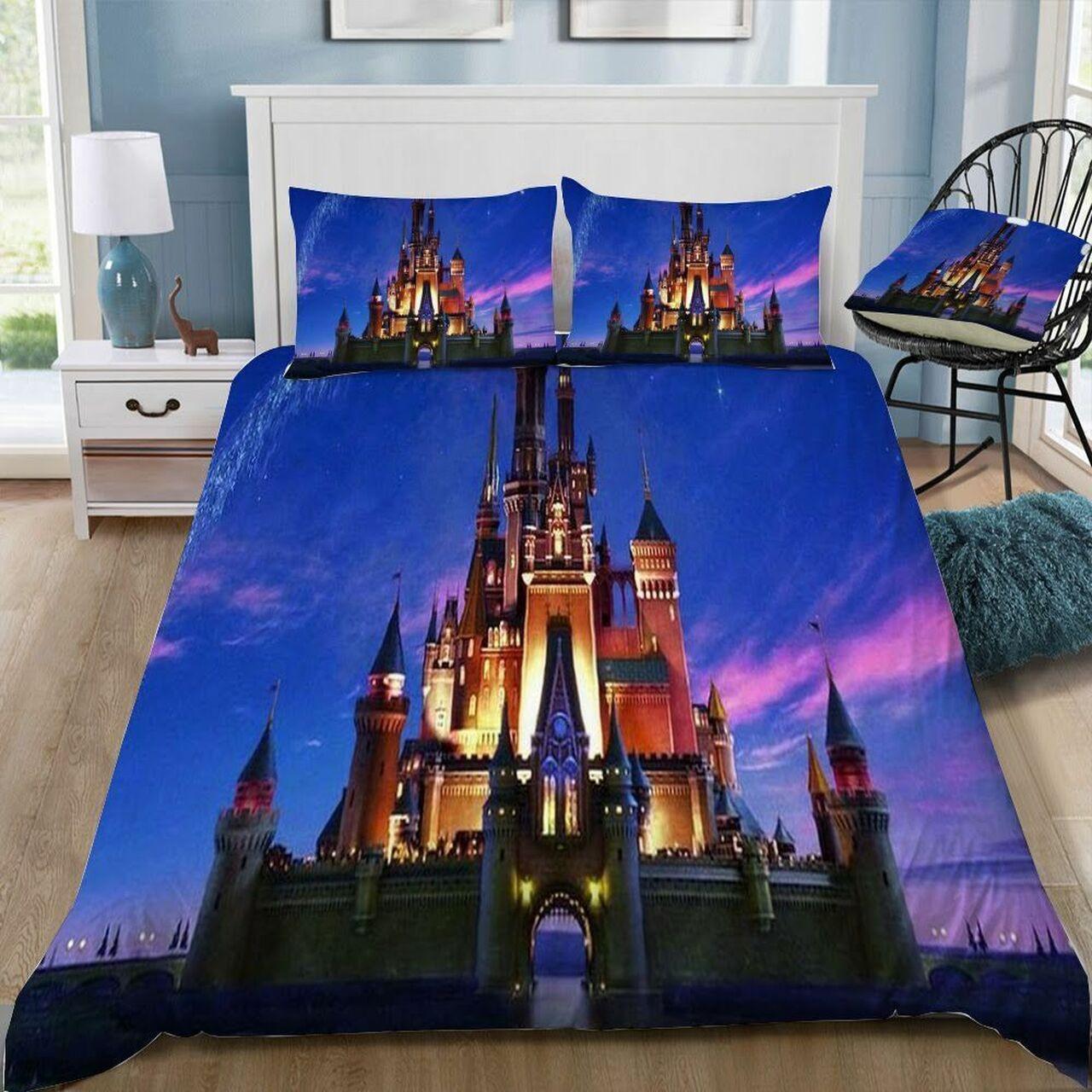 Disney Castle 144 Beautiful Decor For Disney Fan Bedding Set Duvet Cover Meaningful Gift For Love