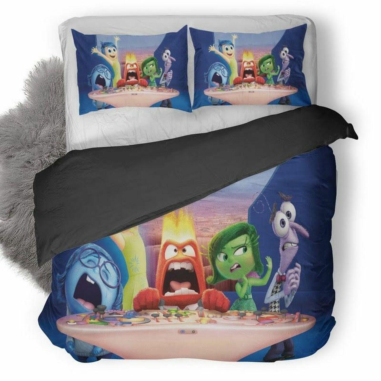 Disney Inside Out Characters Playing Beautiful Decor For Disney Fan Bedding Set Duvet Cover Meaningful Gift For Love