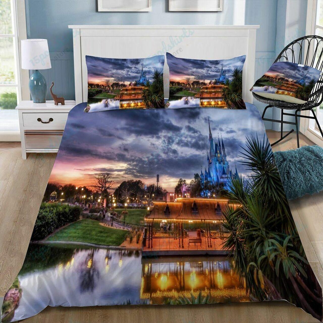 Disney Castle 410 Beautiful Decor For Disney Fan Bedding Set Duvet Cover Meaningful Gift For Love