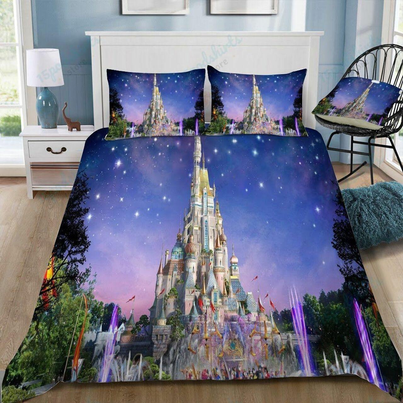 Disney Castle 280 Beautiful Decor For Disney Fan Bedding Set Duvet Cover Meaningful Gift For Love