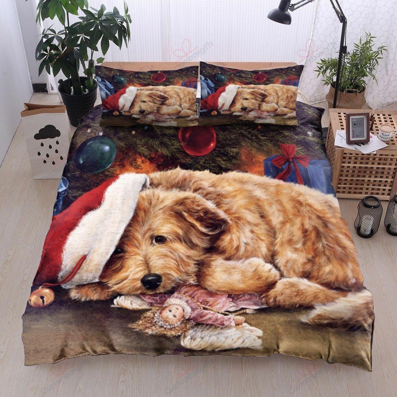 Poodle Christmas Tired Disney Pooh Characters Bedding Set Duvet CoverGift For Disney Fan Holiday Gift