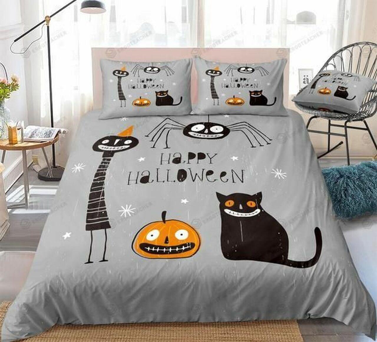 Cartoon Halloween Alluring Duvet Cover Gothic Room Decoration With Gift For Halloween Season