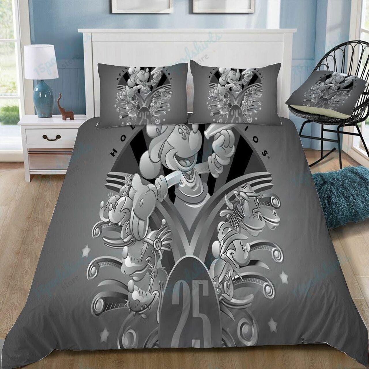 Disney Mickey Disney Hollywoodtudios Beautiful Decor For Disney Fan Bedding Set Duvet Cover Meaningful Gift For Love