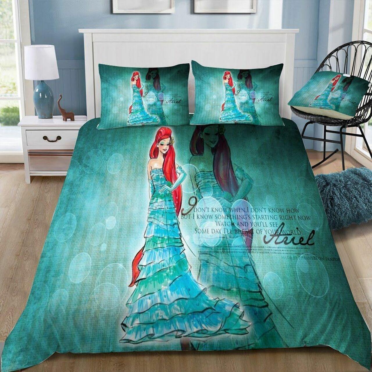 Disney Ariel 17 Beautiful Decor For Disney Fan Bedding Set Duvet Cover Meaningful Gift For Love
