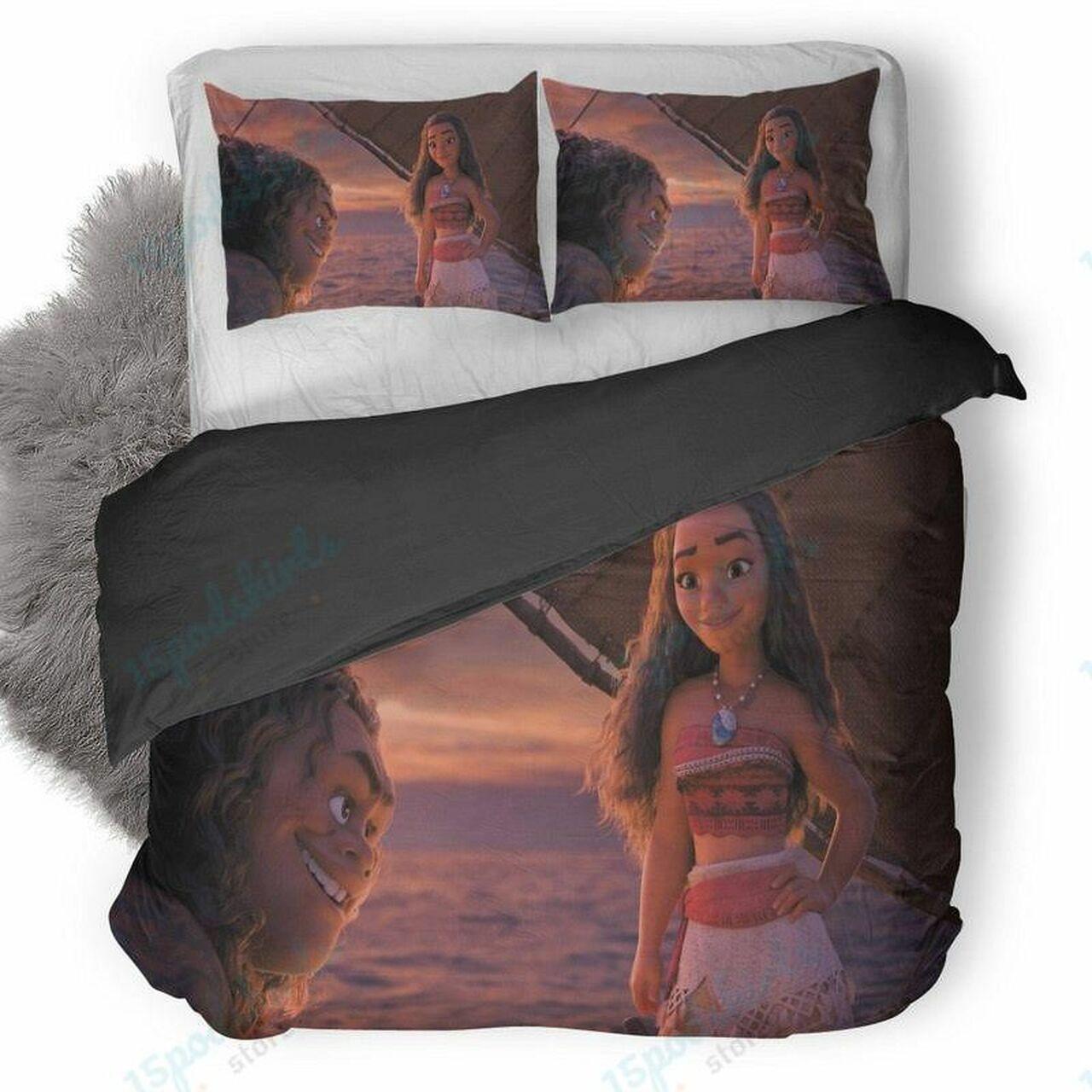 Maui And Moana Disney Lovers Duvet Cover Bedding Set With Pillowcase Gift For Cartoon Lover