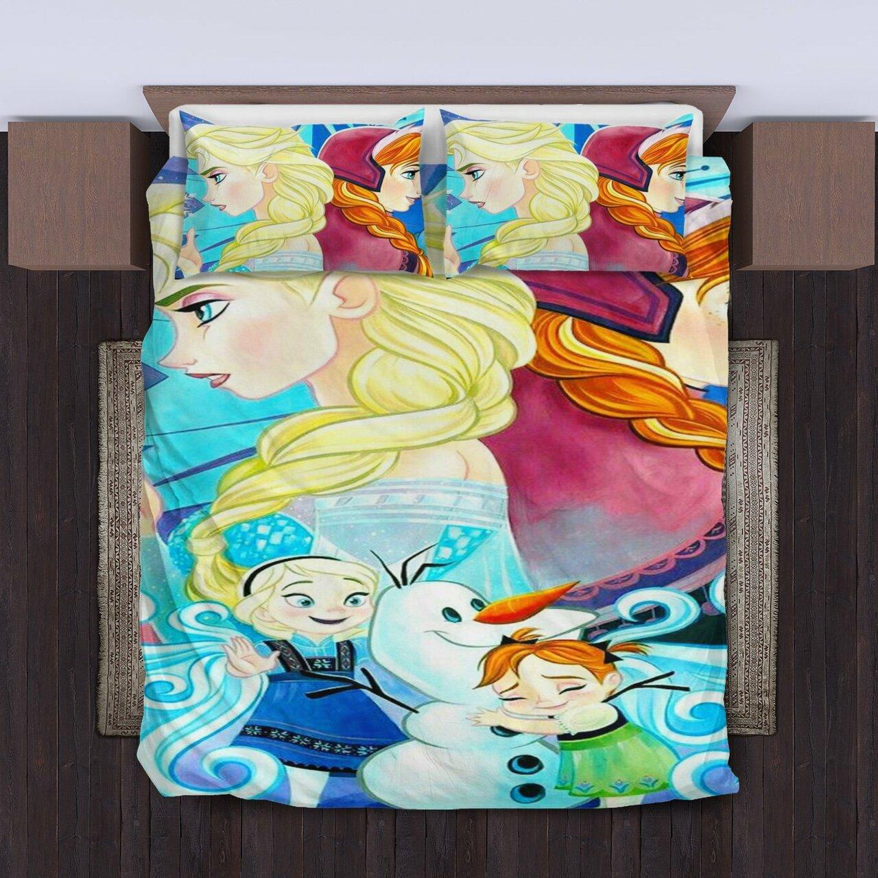 Elsa Anna Frozen 1 Amazing Disney Room Decor Bedding Set Duvet Cover With Pillowcase Meaningful Gift For Kids Friend Family Member Holiday Gift