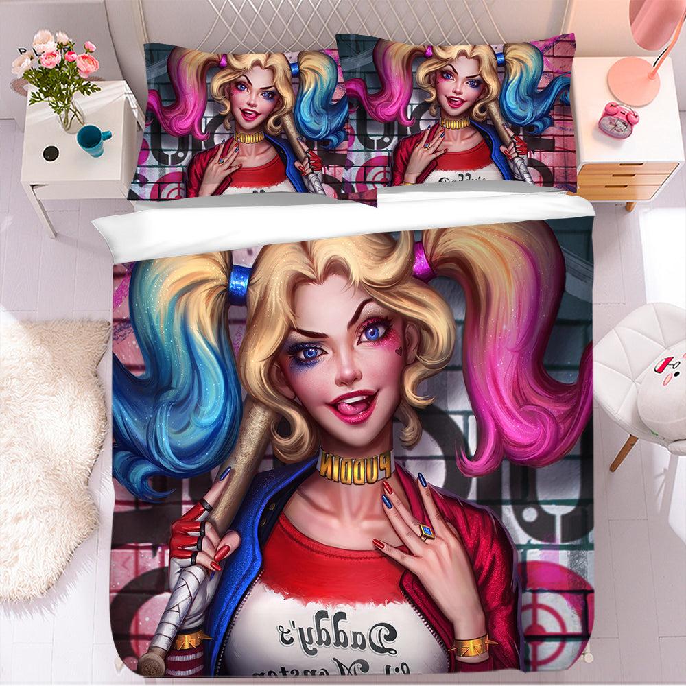 Harley Quinn Birds of Prey #48 Duvet Cover Quilt Cover Pillowcase Bedding Set Home Bedroom Decor