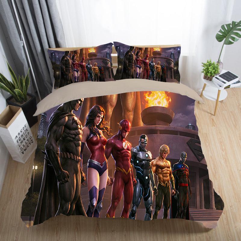Justice League Wonder Woman Superman Batman The Flash Aquaman #13 Duvet Cover Quilt Cover Pillowcase Bedding Set Home Decor