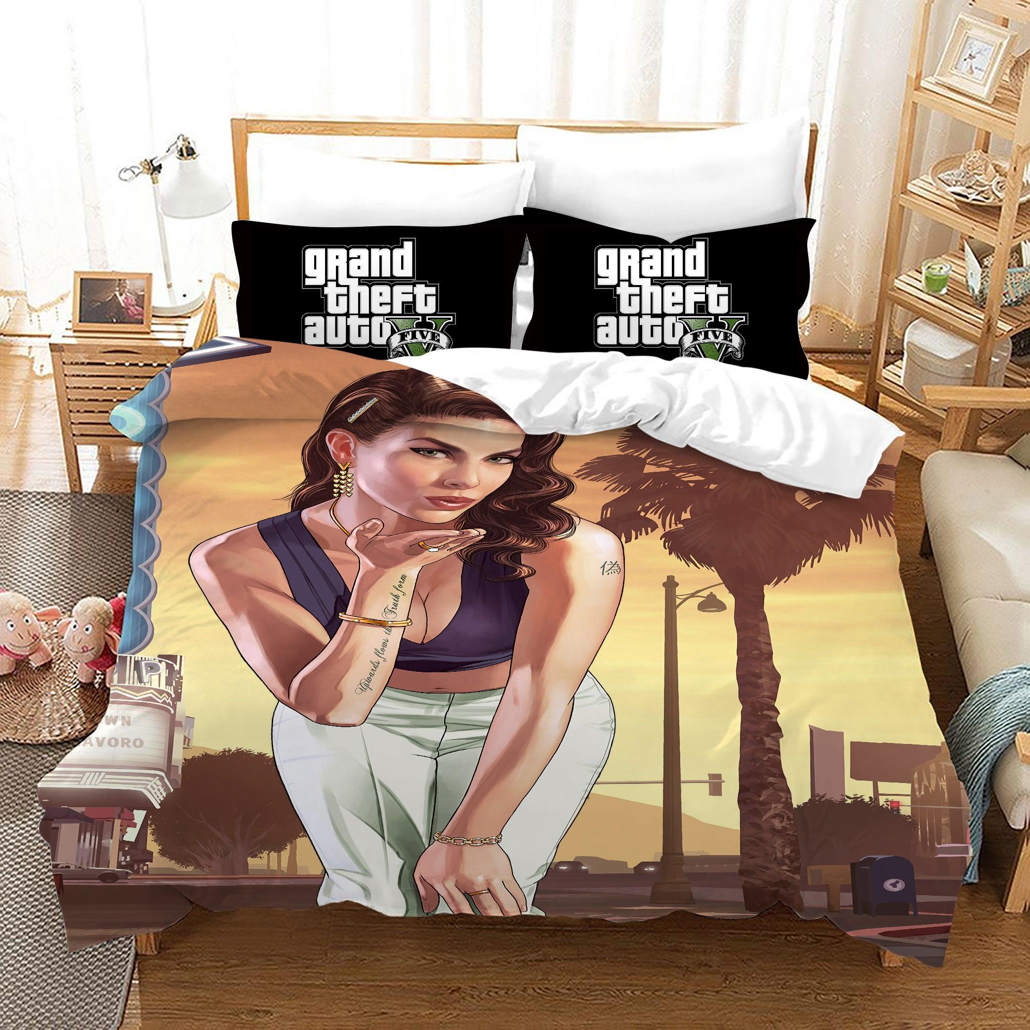 Grand Theft Auto #6 Duvet Cover Quilt Cover Pillowcase Bedding Set Home Decor