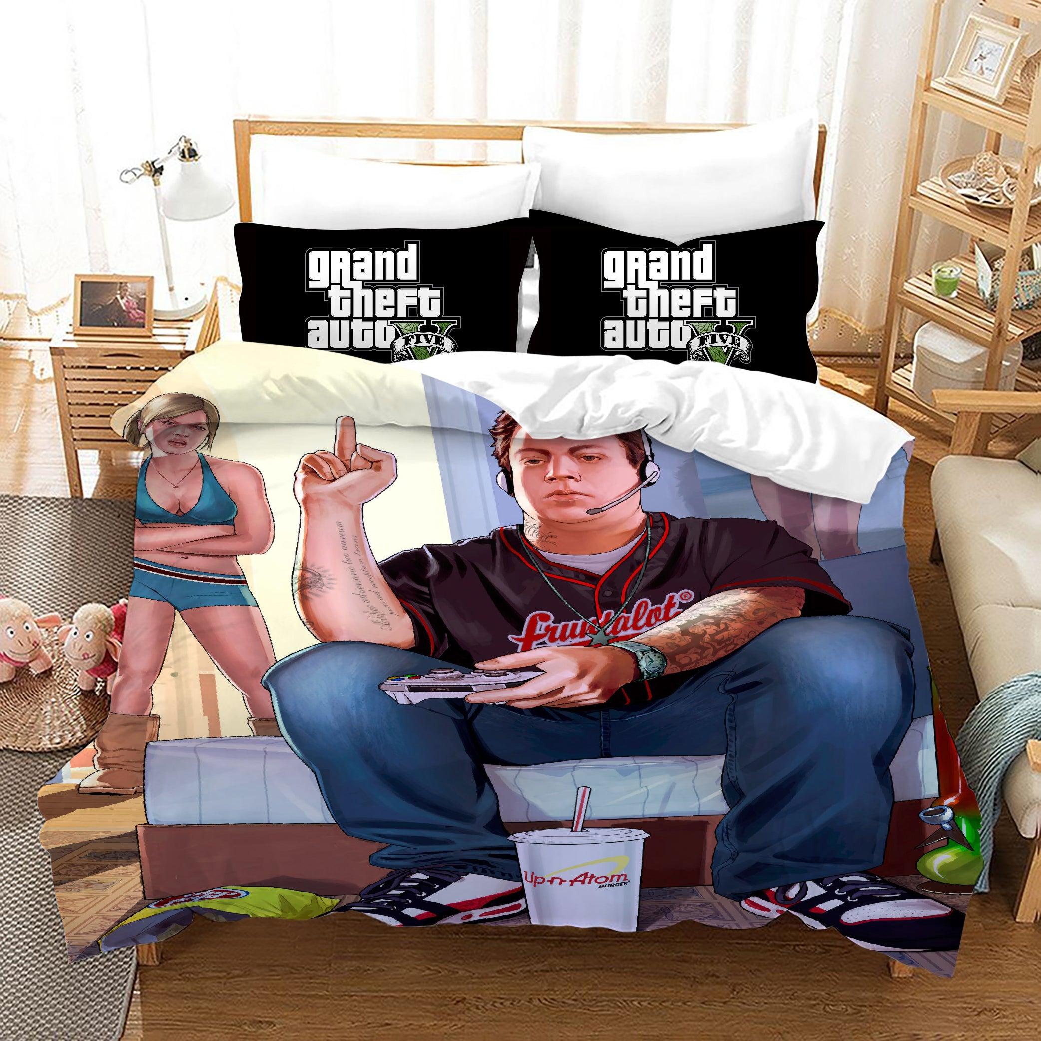Grand Theft Auto #4 Duvet Cover Quilt Cover Pillowcase Bedding Set Home Decor
