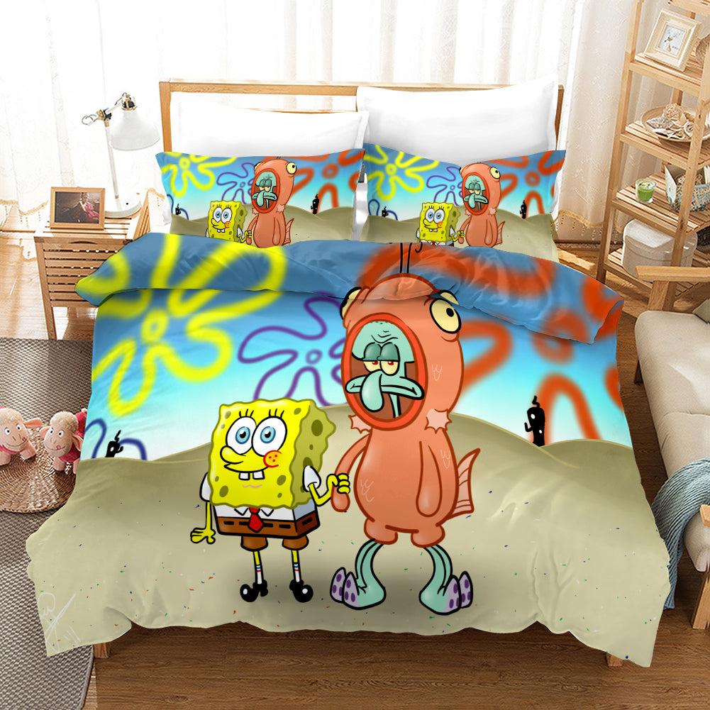 SpongeBob SquarePants #30 Duvet Cover Quilt Cover Pillowcase Bedding Set Home Decor