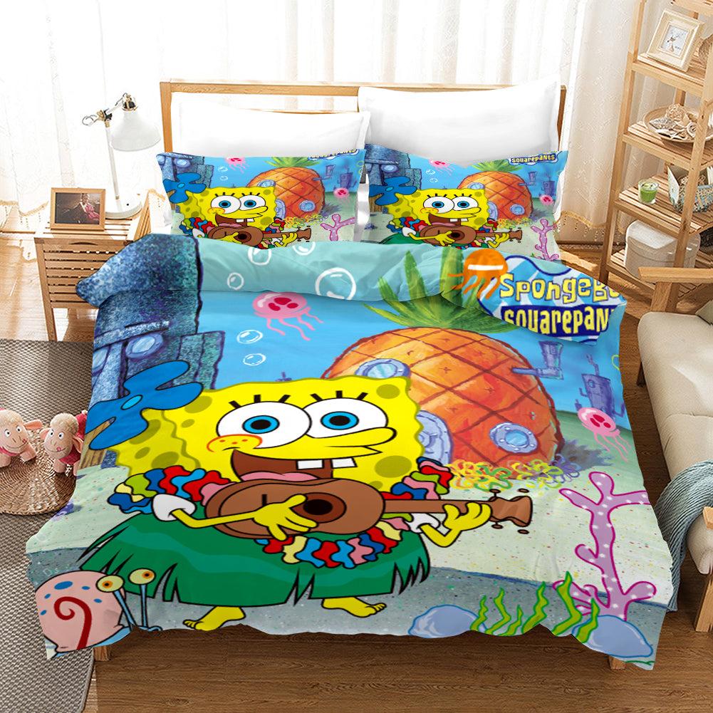 Square Pants Sponge Bob #18 Duvet Cover Quilt Cover Pillowcase Bedding Set Home Decor