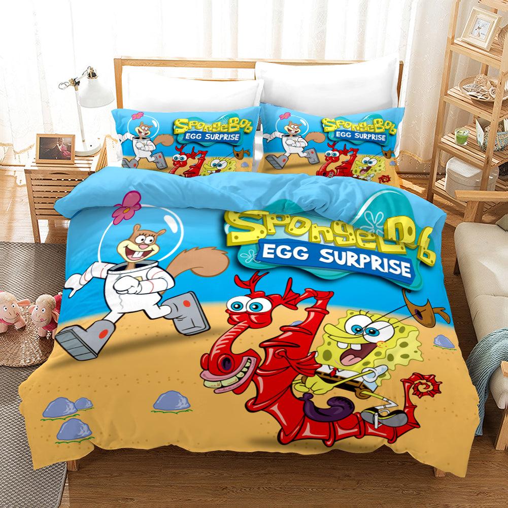 Square Pants Sponge Bob #19 Duvet Cover Quilt Cover Pillowcase Bedding Set Home Decor