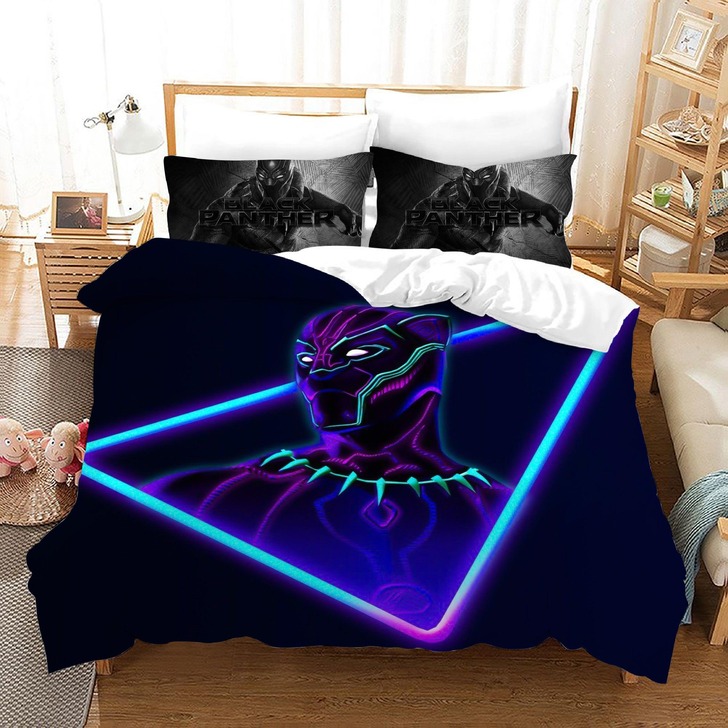 Black Panther TChalla Chadwick Boseman #10 Duvet Cover Quilt Cover Pillowcase Bedding Set