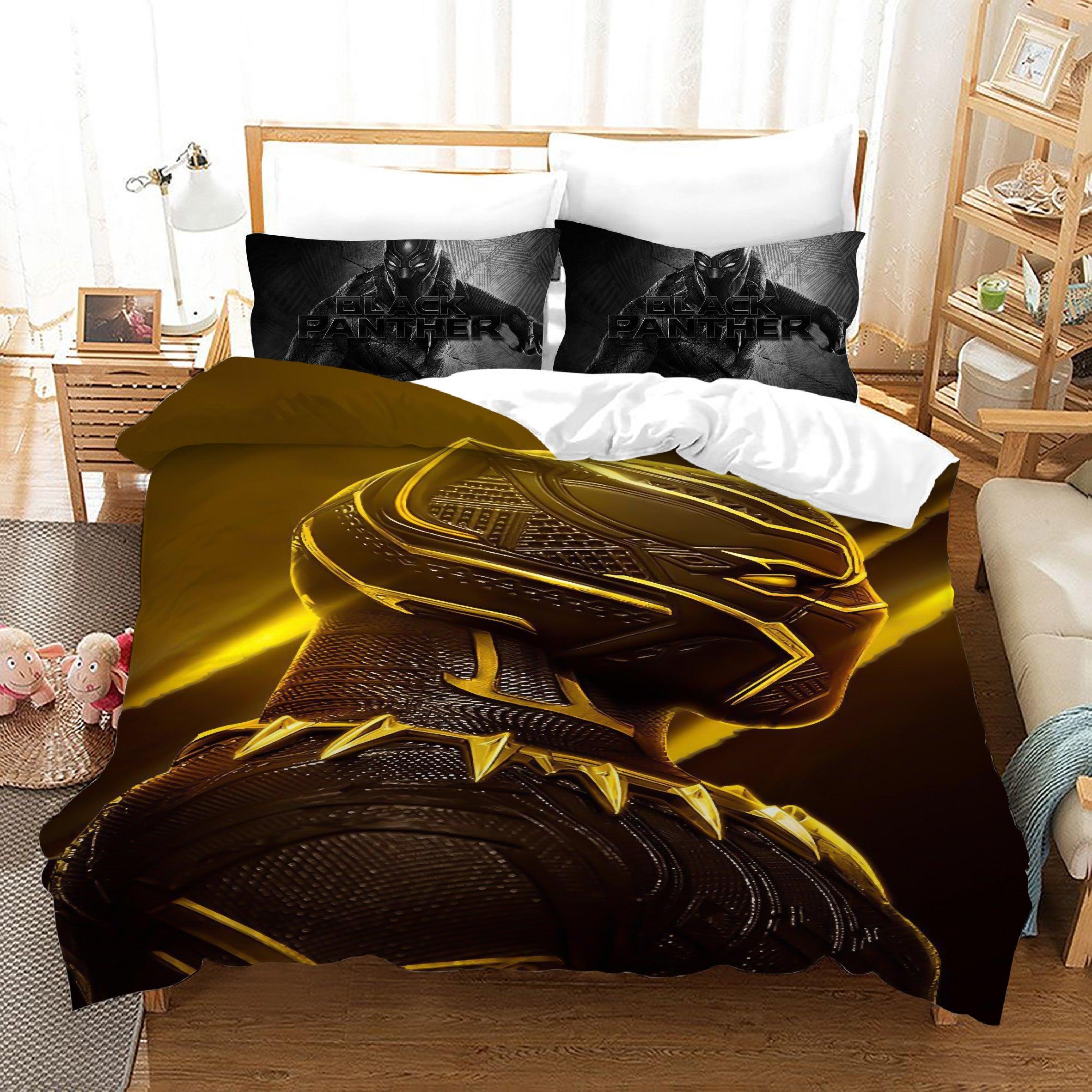 Black Panther TChalla Chadwick Boseman #7 Duvet Cover Quilt Cover Pillowcase Bedding Set