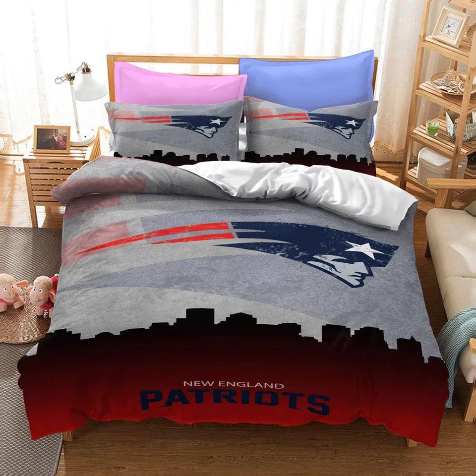 NFL New England Patriots Duvet Cover Quilt Cover Pillowcase Bedding Set Home Bedroom Decor