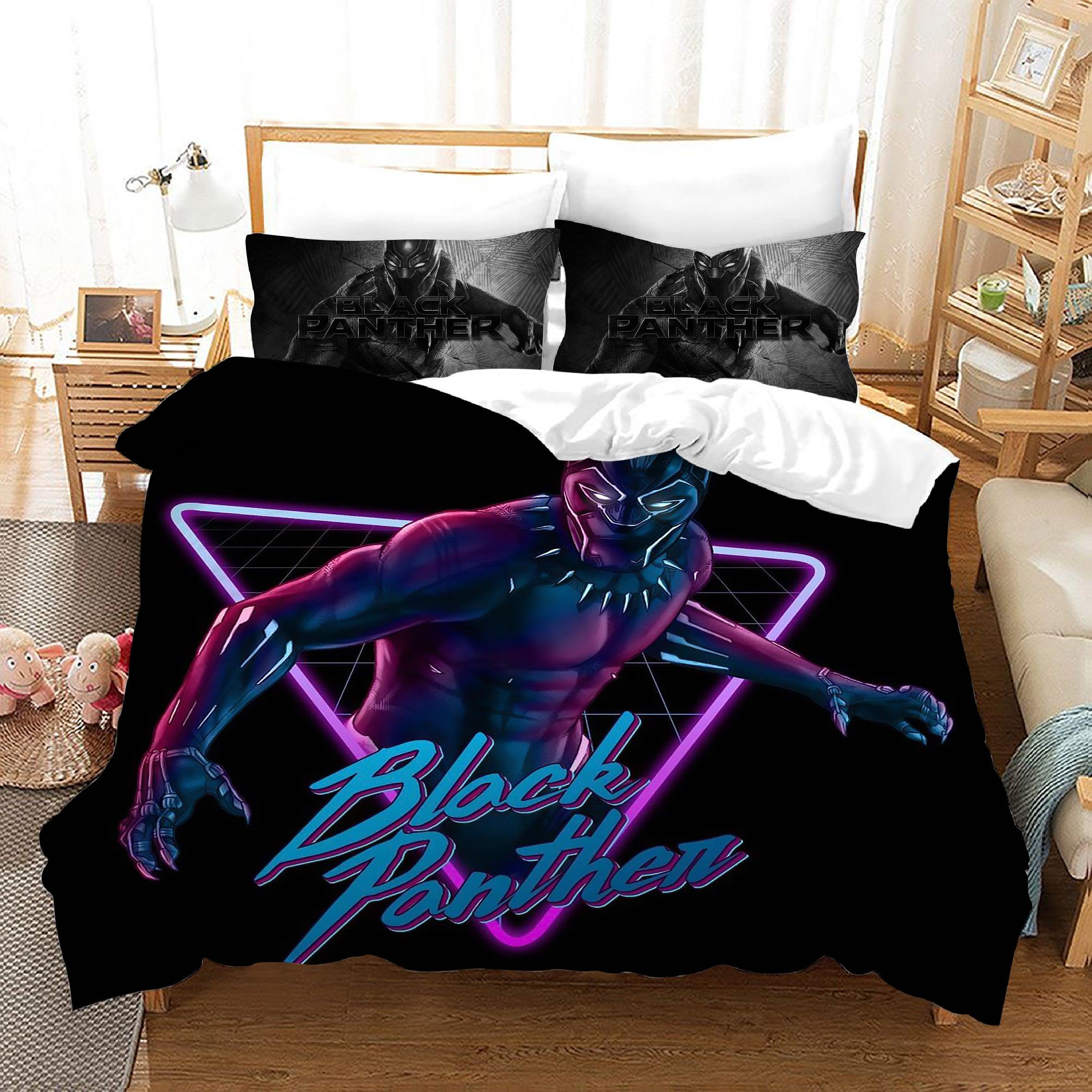 Black Panther TChalla Chadwick Boseman #14 Duvet Cover Quilt Cover Pillowcase Bedding Set