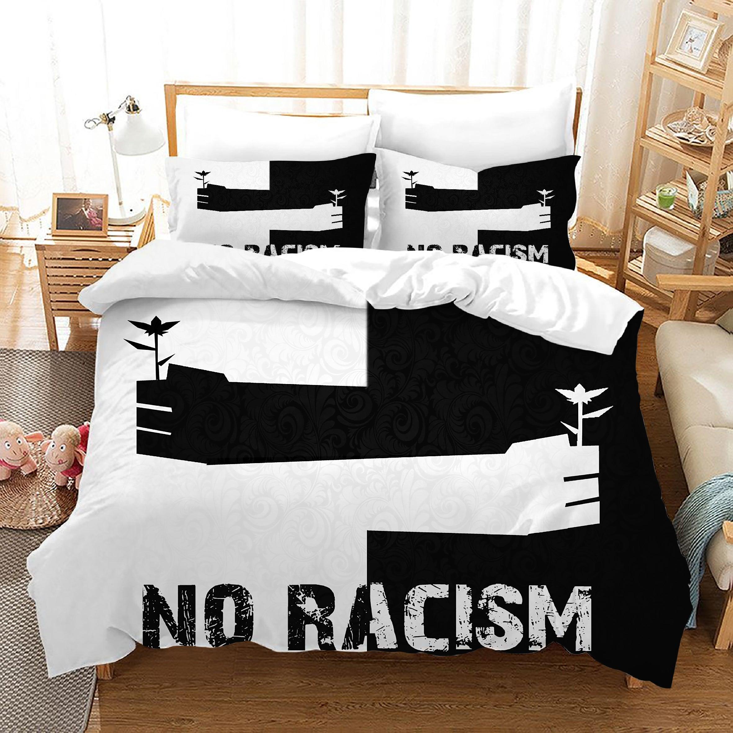 No To Racism #22 Duvet Cover Quilt Cover Pillowcase Bedding Set Home Bedroom Decor